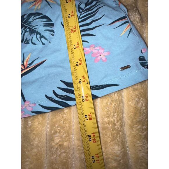 Women’s Tropical Keyhole Tee Shirt Guess Teal Size Small - Picture 4 of 4